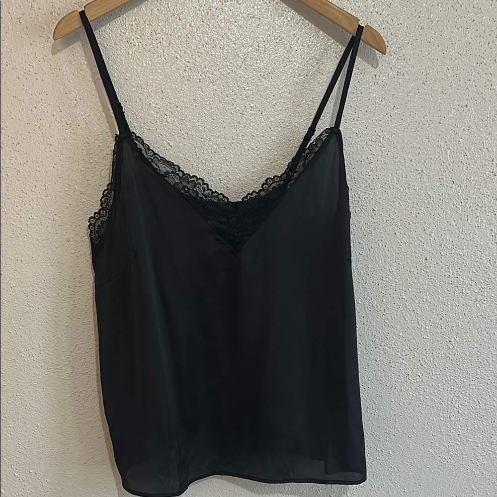 Adóreme Black Lace Trim Cami Top Size Large